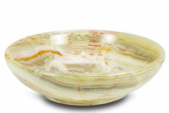 Polished Green Banded Calcite Bowl - Pakistan #301344